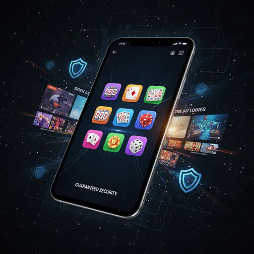 Colorful casino app interface with slots and bonuses on mobile screen for 313bet